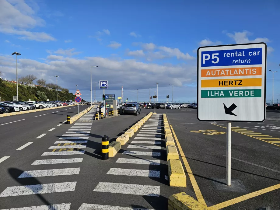 Parcare pentru închirierea mașinilor, Aeroportul Ponta Delgada