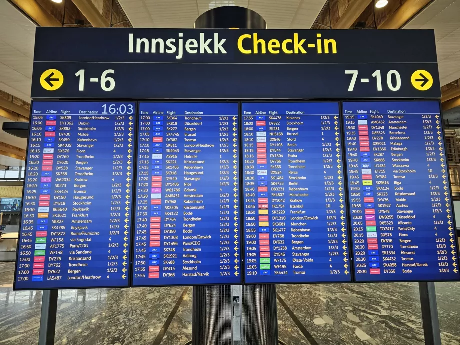 Plecare la bord la Aeroportul Oslo