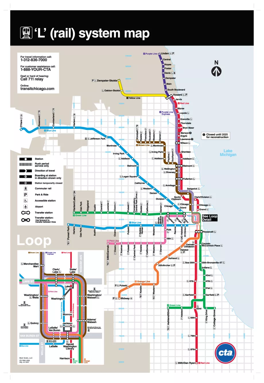 Harta metroului din Chicago