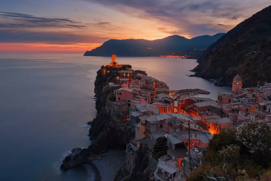 Noapte Vernazza din turnul de veghe