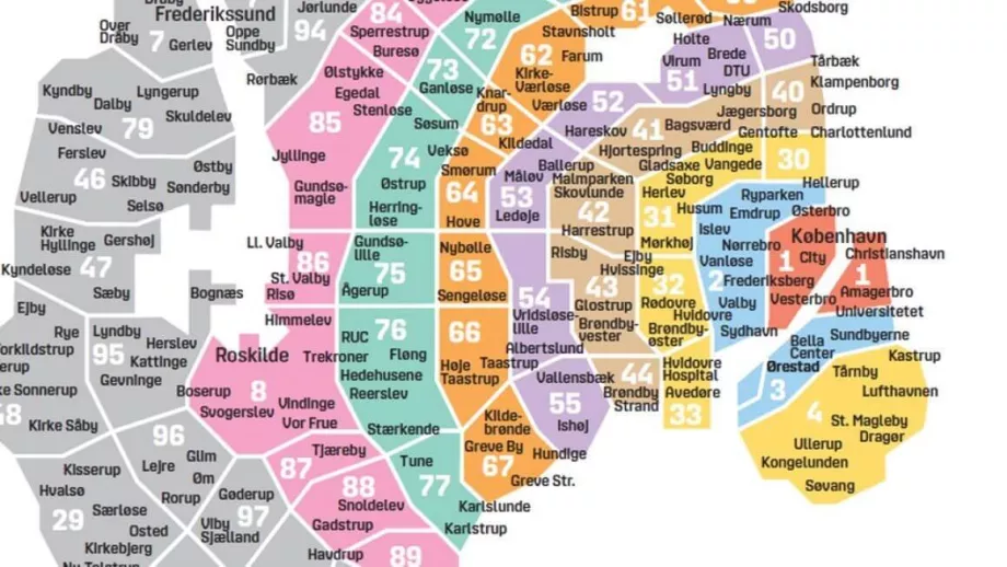 Zone de transport public în Copenhaga