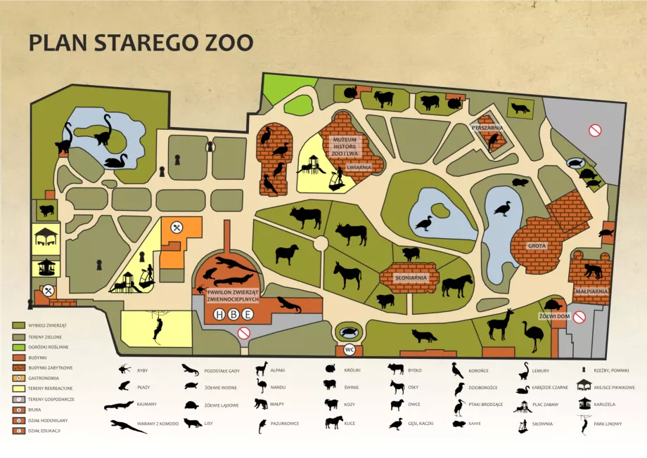 Harta vechii grădini zoologice din Poznan